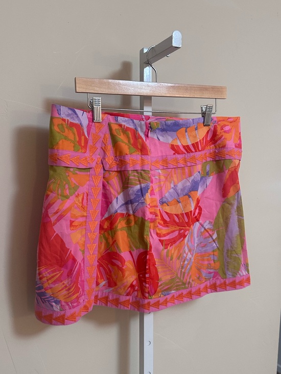 j. marie Dresses & Skirts - J.Marie XL Tropical Floral Embroidered Mini Skort Pink Orange Resort